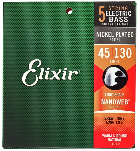 Elixir Nanoweb Bass 5 Longscale Light