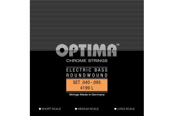 Optima Corzi chitara bas Chrome Strings. Round Wound Medium Scale Set
