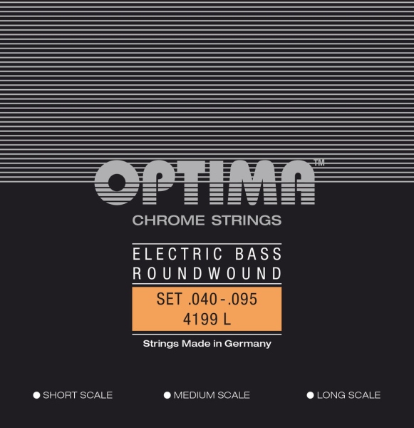 Optima Corzi chitara bas Chrome Strings Round Wound Long Scale Set