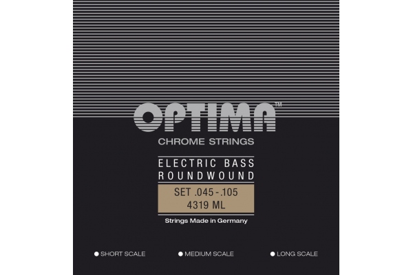Optima Corzi chitara bas Chrome Strings Round Wound Long Scale Set