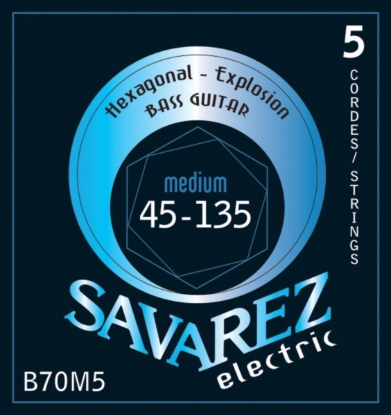 Savarez Corzi chitara bas Hexagonal Explosion 5-str. Medium-Light