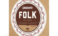 Corzi chitară clasică Daddario EJ33 Folk Ball End 80/20 Bronze/Clear Nylon Trebles