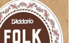 Corzi chitară clasică Daddario EJ33 Folk Ball End 80/20 Bronze/Clear Nylon Trebles