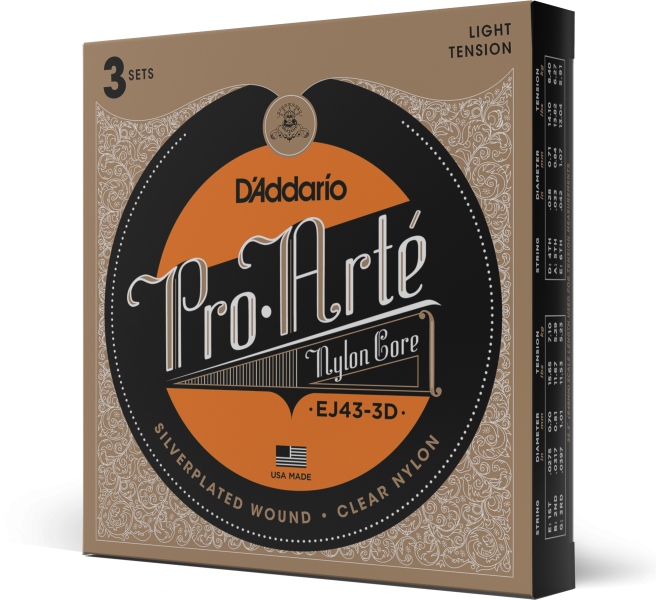 Daddario EJ43 Pro-Arte Nylon Light Tension 3 Sets