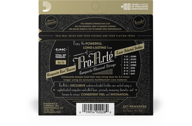 Corzi chitară clasică Daddario EJ44C Pro-Arte Composite Extra-Hard Tension
