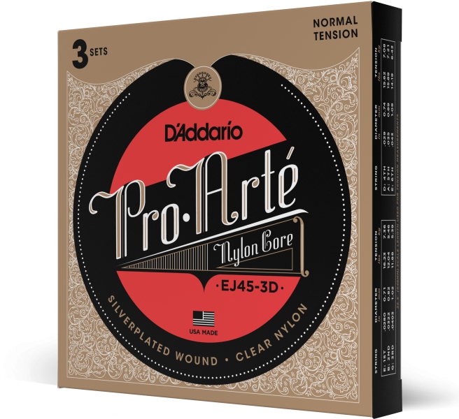Daddario EJ45-3D Pro-Arte Nylon Normal Tension 3 Sets