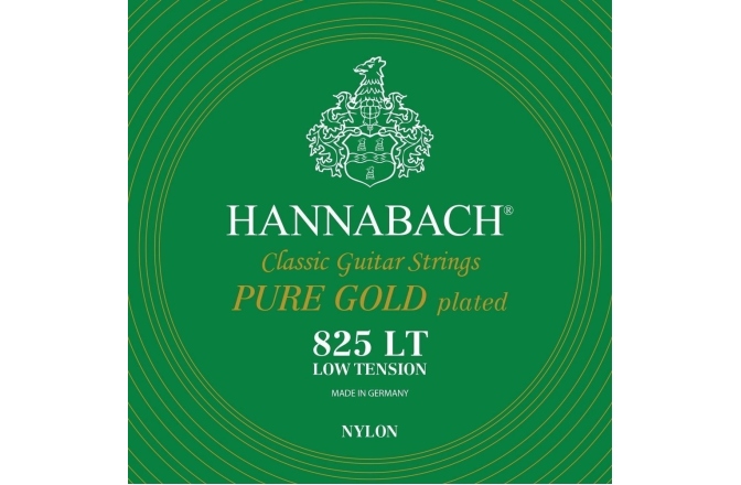 Corzi chitară clasică Hannabach Serie 825 LT Placare cu aur Set