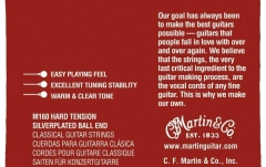 Corzi chitară clasică Martin Guitars M160 Classical Hard Tension Silver Ball End