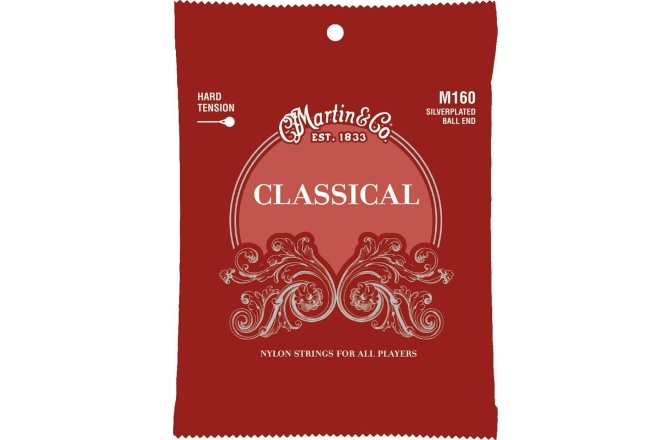 Corzi chitară clasică Martin Guitars M160 Classical Hard Tension Silver Ball End
