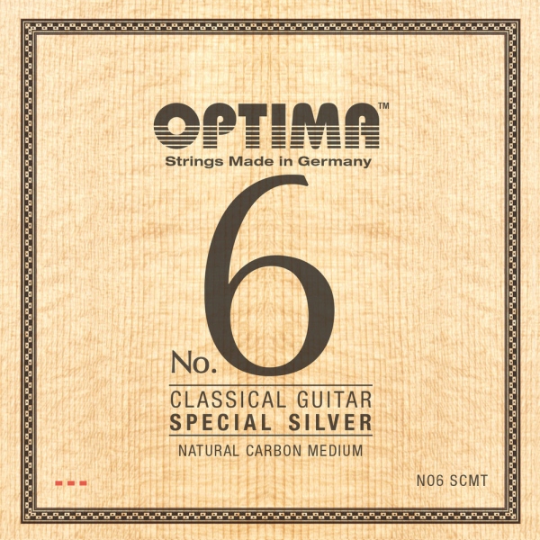 Optima Corzi chitara clasica No. 6 Special Silver Satz Carbon medium