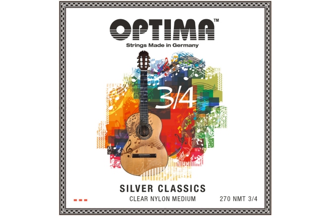 Corzi chitară clasică Optima Corzi chitara clasica SILVER CLASSICS chitara copii Set 3/4