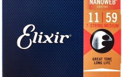 Corzi chitară electrică 7 corzi Elixir Nanoweb Electric 7- String Medium 12106