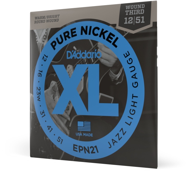 Daddario EPN21 Pure Nickel Jazz Light 12-52