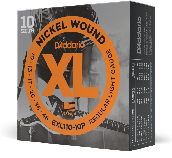 Daddario EXL110-10P Nickel Wound Regular Light 10-46