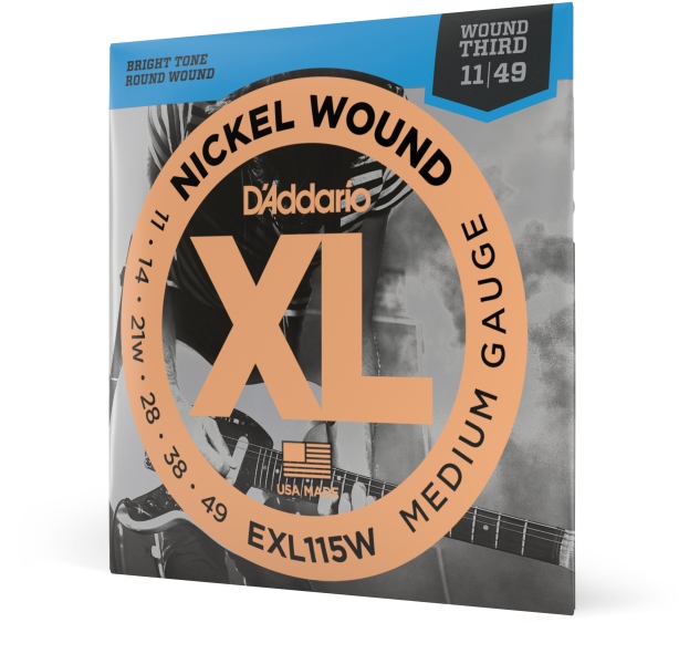 Daddario EXL115w Nickel Wound Medium/Blues-Jazz Rock Wound 3rd 11-49