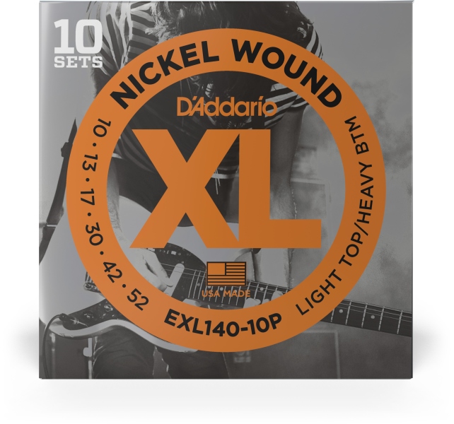 Daddario EXL140-10P Nickel Wound Light Top/Heavy Bottom 10-52 