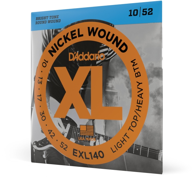 Daddario EXL140 Nickel Wound Light Top/Heavy Bottom 10-52