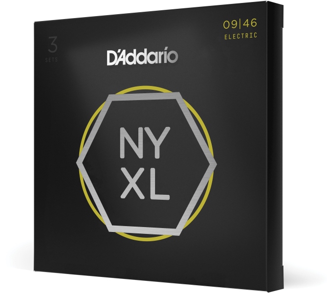 Daddario NYXL0946-P Nickel Wound Super Light Top / Regular Bottom 9-46 3 Sets