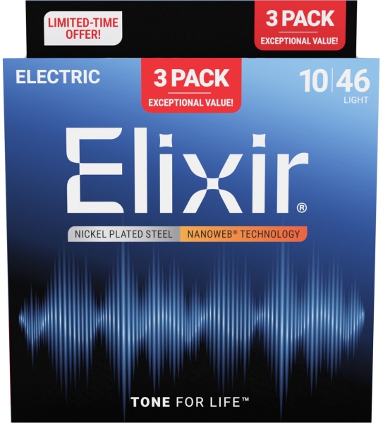Elixir 3Pack Nanoweb Electric 10-46 16567