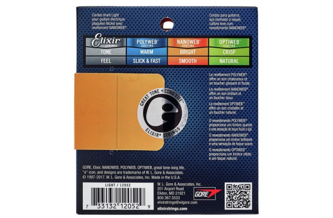 Corzi chitară electrică Elixir Nanoweb Electric Light 12052