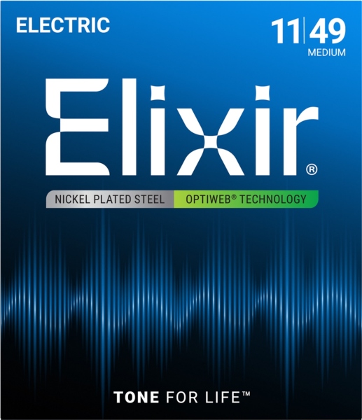 Elixir Optiweb Electric Nickel Plated Medium 19102