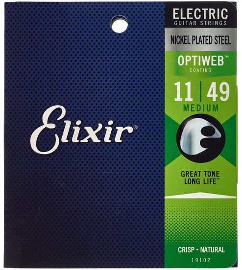 Elixir Optiweb Electric Nickel Plated Medium