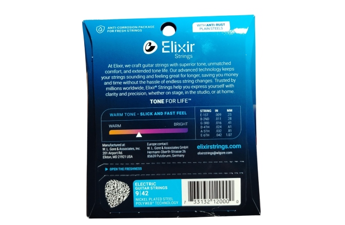 Corzi chitară electrică Elixir Polyweb Electric Nickel Plated Super-Light 12000