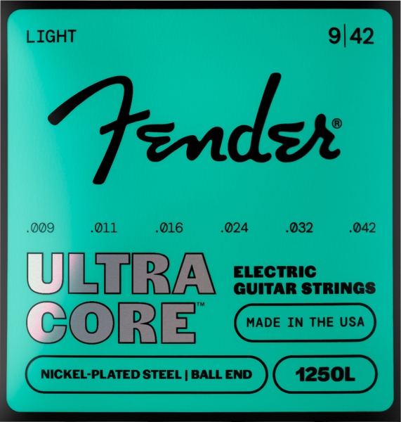 Fender 1250 Ultracore™ Guitar Strings Nickel Plated Steel Ball End 1250L Gauges .009-.042 (6)