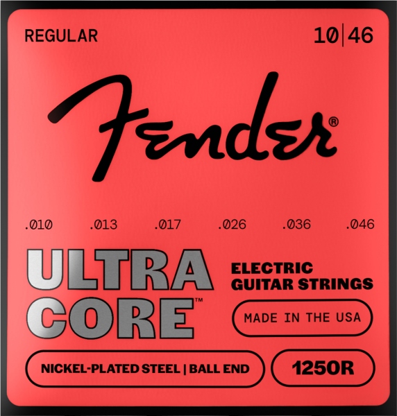 Fender 1250 Ultracore™ Guitar Strings Nickel Plated Steel Ball End 1250R Gauges .010-.046 (6)