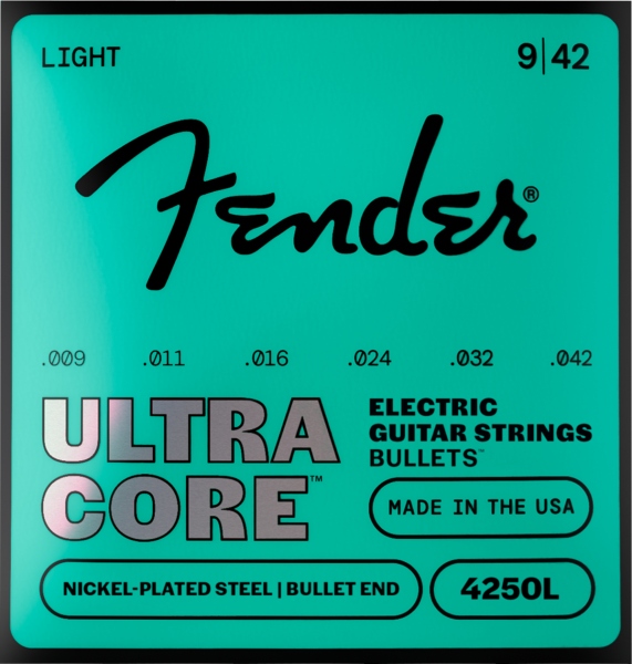 Fender 4250 Ultracore™ Guitar Strings Nickel Plated Steel Bullet End 4250L Gauges .009-.042 (6)