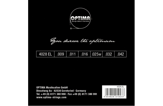 Corzi chitară electrică Optima  Chrome strings round wound Set
