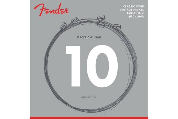Fender Classic Core Electric Guitar Strings 3155R Vintage Nickel Bullet Ends (.010-.046)