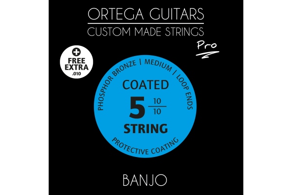 Ortega CMS Pro for Banjo 5 String - Medium / free Extra 10th String / Phosphor Bronze .010/.10
