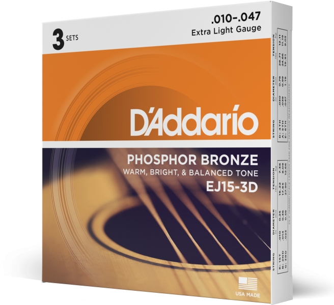 Daddario EJ15-3D Ph. Bronze Ex.Light 10-47