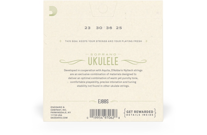 Corzi ukulele Daddario EJ88S Nyltech Soprano