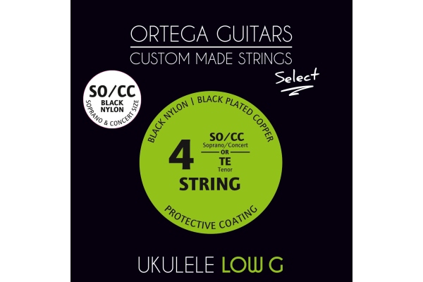 Ortega CM Soprano/Concert Low-G Set Black Nylon