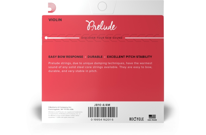 Corzi vioară Daddario Prelude J810 Set 4/4 Medium