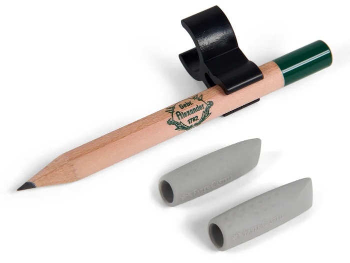 Gebr. Alexander Pencil holder with pencil and erasers