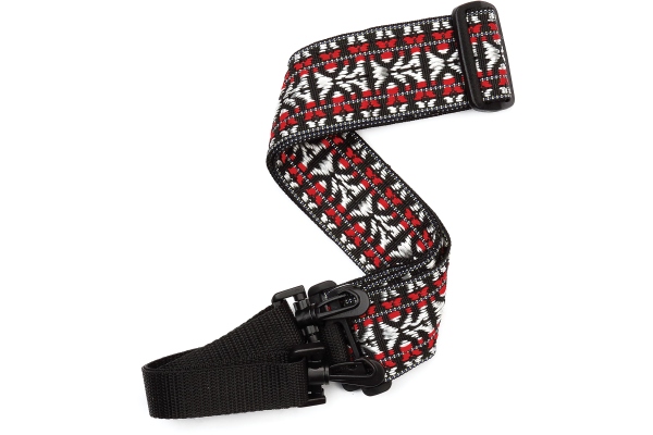 Daddario Woven Banjo Strap Hootenanny Red and Silver