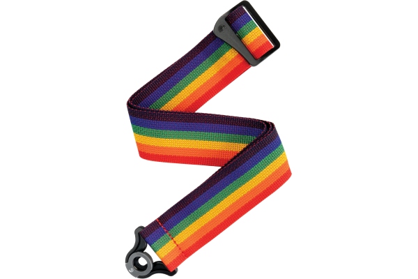 Auto Lock Polypro Guitar Strap Rainbow