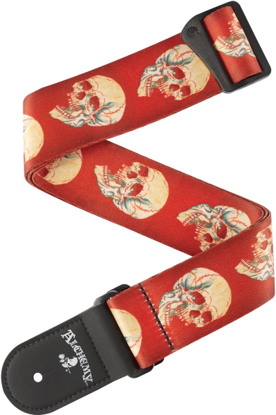 Daddario Alchemy Guitar Strap Live Life Skull