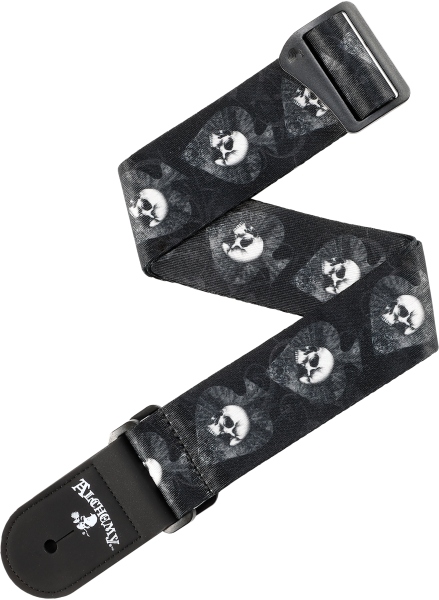 Daddario Alchemy Guitar Strap Skulls in Spades