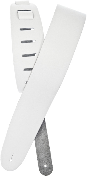 Daddario Basic Classic Leather Guitar Strap White