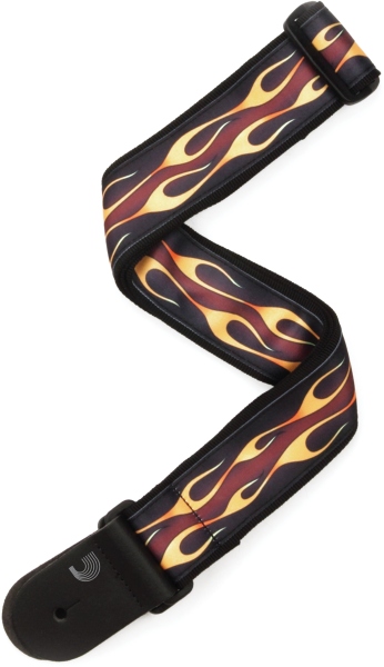 Daddario Hot Rod Flame Guitar Strap Red