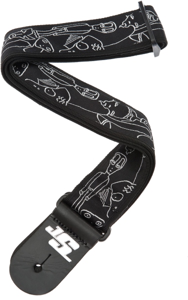 Daddario Joe Satriani Guitar Strap Silver Sketches
