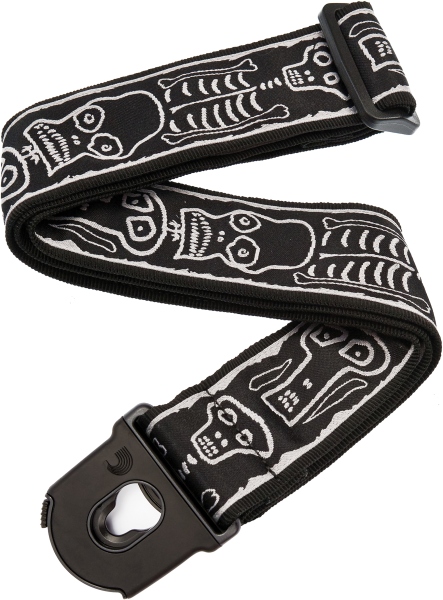 Daddario Joe Satriani Planet Lock Guitar Strap Skull N Bones
