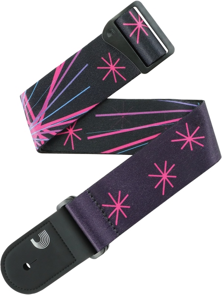 Daddario Outrun Polyester Guitar Strap Neon Stars