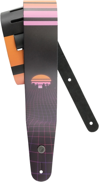 Daddario Outrun Printed Leather Guitar Strap Power Grid