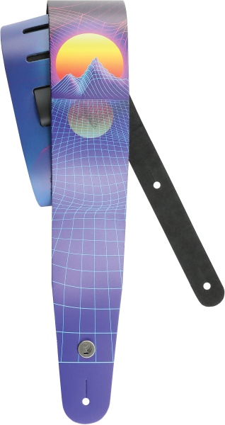 Daddario Outrun Printed Leather Guitar Strap Sunset