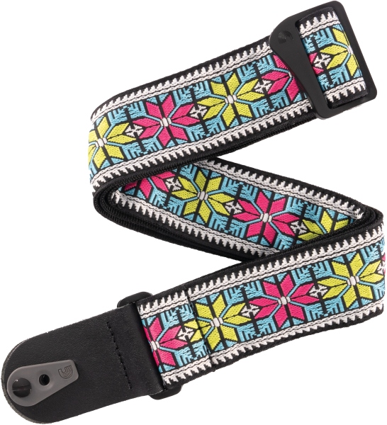 Daddario Pad Lock Woven Guitar Strap Parallel Flowers